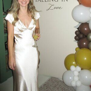 Satin Champagne Color Dress